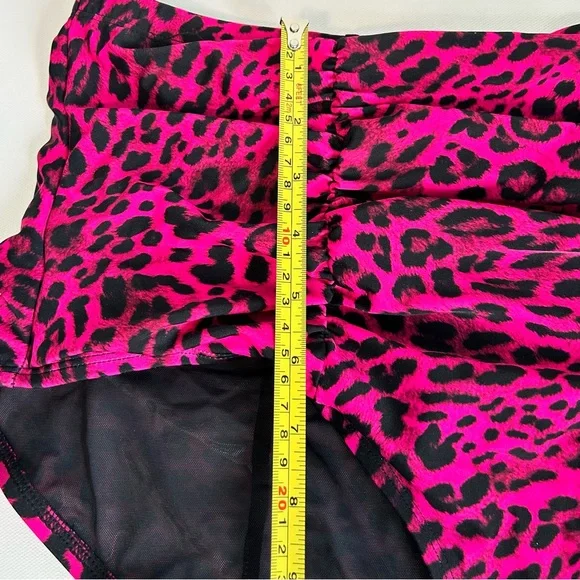 Torrid Swim Bottoms Women’s 2X Pink Black Leopard Print High-Waisted - Picture 9 of 10